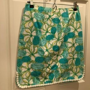 Vintage Lilly Pulitzer Green Crab Skirt Size 2